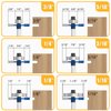 MEIGGTOOL 4Pcs Rabbet Router Bit 1/4" Shank with 6 Bearings Set - 1/16", 1/8", 3/16", 1/4", 5/16", 3/8". Interchangeable Bearings with 1/2" to 1/4" Router Collett