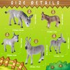 9 Pcs Donkey Figurine Miniature Toy Donkey Small Plastic Animal Figurine Party Favors Realistic Farm Toys Simulated Model Little Preschool Toy Figure Playset Cake Topper for Collection Birthday Gifts