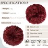 FeidyLong 2 PCS Messy Bun Hair Piece Wavy Curly Scrunchies Synthetic Chignon Ponytail Hair Extensions Thick Updo Hairpieces for Women Girls(Dark Red)