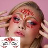 Eye Body Face Gems Red and Black Rhinestone Tattoo Stickers for Valentine's Day Party Makeup Self Adhesive Crystal Makeup Diamonds Face Tattoo Sticker Holiday Festival Party Supplies