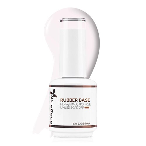 Nicedeco Rubber Base Gel for Nails Milky Pink Rubber Gel U V Color Base Gel Nail Polish 15ML 014