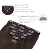 WENNALIFE Clip in Hair Extensions, 16 Inch 120g 7pcs Light Dark Brown Hair Extensions Clip in Human Hair Remy Clip in Hair Extensions Real Human Hair Double Weft
