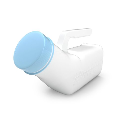 Urinals for Men 1000ml with Glow in The Dark Leak-Resistant Lid Cap for Easy Use, Portable & Lightweight Plastic Pee Bottles for Travel, Elderly, and Incontinence Care Pack of 2