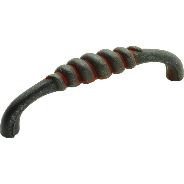 Hickory Hardware 1 Pack Solid Core Kitchen Cabinet Pulls, Luxury Cabinet Handles, Hardware for Doors & Dresser Drawers, 3-3/4 Inch (96mm) Hole Center, Rustic Iron, Manchester Collection