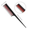 3 Pieces Hair Styling Comb Set, Includes Hair Brush Teasing Fluffy Hair Brush, Rat Tail Comb Teasing Comb and Triple Teasing Comb for Women Back Combing Hair (Black, Red and Black)