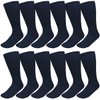 Falari Physicians Approved Diabetic Socks Crew Unisex 3, 6 or 12-Pack (10-13, 12 Pairs Navy)