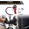 REPAIROCK Digital Display Tire Pressure Gauge 3-200PSI Regular Air Pressure Gauges for Tire with Hose Red 1 Set