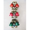 Generic small mini metal heart jeweled antique bronze hair claw clip (Primary color: Green), 1 Count (Pack of 1)