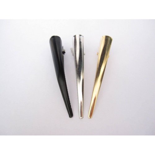 Generic 3 inch smaller gold black or silver metal alligator hair clip for fine thin hair (Primary color: Silver)
