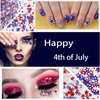 Independence Day Star Glitter 4th of July Nail Art Sequins,6 Boxes Holographic Nail Decals Mixed Star Hollow Hexagon Circles Confetti Shaped for Women Girls Face Body Nail Decoration