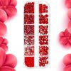 qiipii 2052Pcs Red Nail Art Rhinestones Multi Shapes Crystal Flatback Rhinestones Gems Siam Red Round Beads K9 Glass Stones Diamonds jewels Nail Art Supplies Charms for Nails Faces Eyes Makeup Crafts