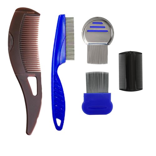 5pack Dandruff Comb Scalp Psoriasis Comb Stainless Steel Fine Tooth Comb Dandruff Removal Comb Multifunctional Hair Grooming Scalp Sweep Detoxing Comb for Women and AdultsS Dandruff Removal (Blue)
