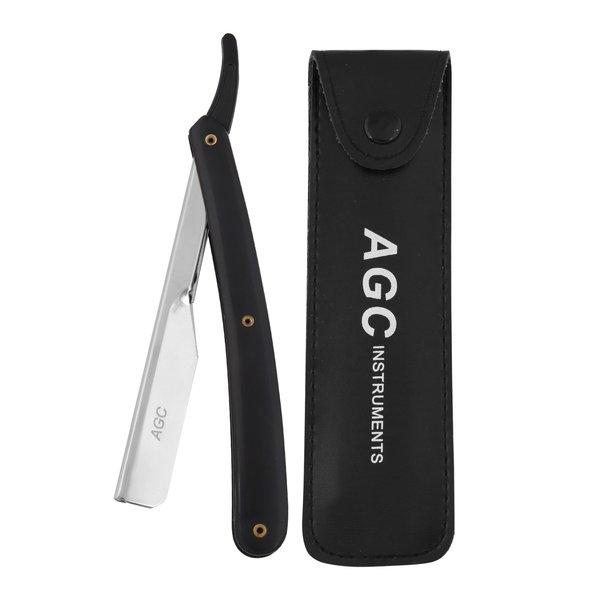 Generic Professional Classic Straight Edge Barber Razor 2mm Exposed Blade For Close Shaving - Salon Quality Manual Men's Beard Cut Throat Shavette 1 Piece, Black