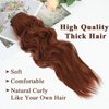 NAYOO Clip in Curly Hair Extensions 4PCS Long Wavy Synthetic Thick Hairpieces with Fiber Double Weft for Women Hair Full Head (20 Inch, Auburn)