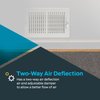 EZ-FLO 10 x 6 Inch (Duct Opening) White Air Vent Cover for Wall or Ceiling, Two-Way Ventilation Register, 13-3/4 Inch x 7-3/4 Inch (Overall Dimensions), Solid Steel HVAC Cover, 61610
