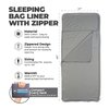 Tough Outdoors Sleeping Bag Liner - Adult Sleep Sack & Travel Sheets - for Backpacking, Hotels & Hostels - Lightweight Single & Double Camping Sleeping Bag Liners - Comfortable, Gray with Zipper