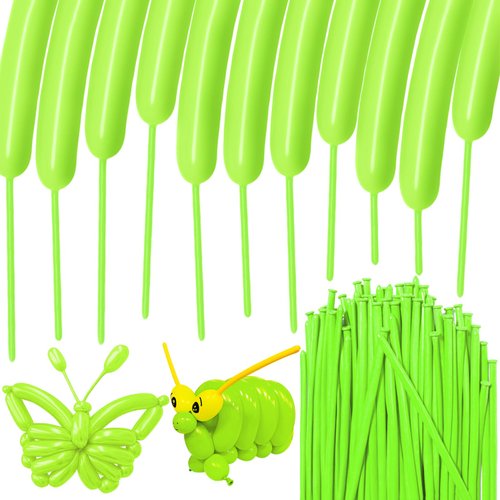 HYKJNBW Light Green Long Balloons for Balloon Animals, 260 Balloons Art Kit for Twisting, Skinny Modeling Balloons Supplies for Birthday Party Wedding Festival Decorations 100pcs