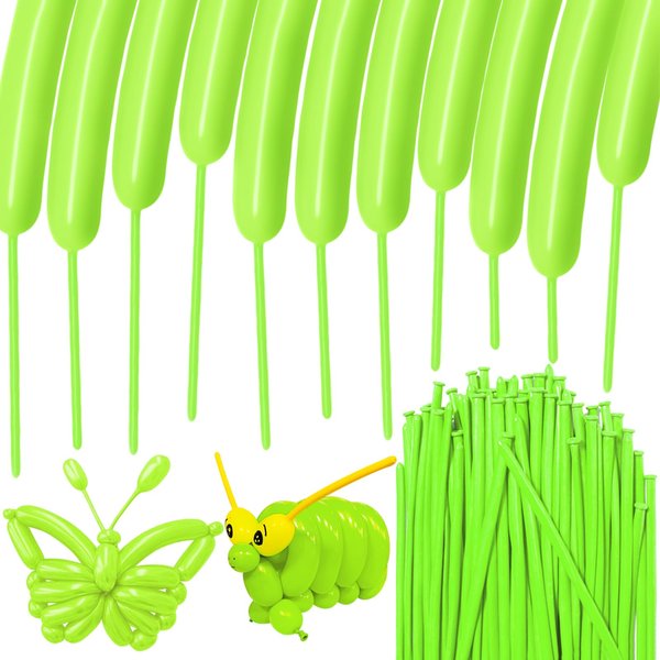 HYKJNBW Light Green Long Balloons for Balloon Animals, 260 Balloons Art Kit for Twisting, Skinny Modeling Balloons Supplies for Birthday Party Wedding Festival Decorations 100pcs