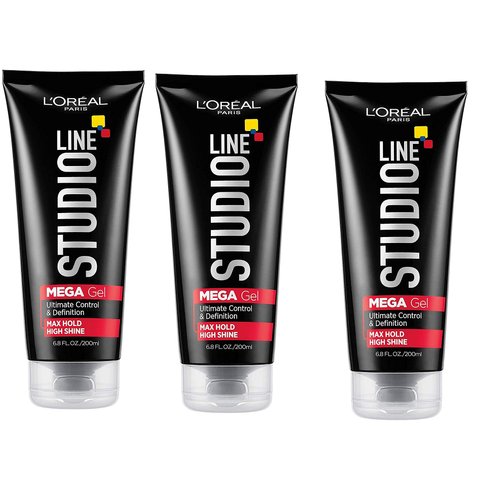 L'Oreal Paris Studio Line Mega Hair Gel, 6.8 Fluid Ounce Pack of 3