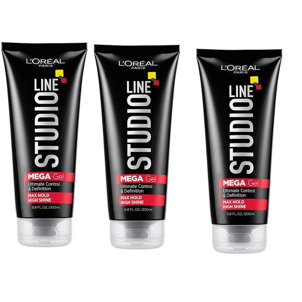 L'Oreal Paris Studio Line Mega Hair Gel, 6.8 Fluid Ounce Pack of 3
