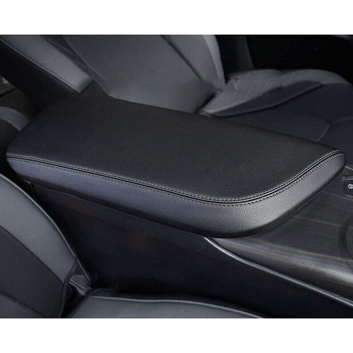 INTGET Car Center Console Armrest Cover for Toyota Camry Accessories 2018-2024 2019 2020 2021 2022 2023 Interior Camry SE/XSE Arm Rest Seat Cover Middle Console Box Lid Protector (New Black Stitches)