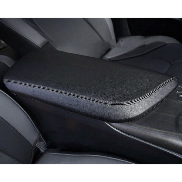 INTGET Car Center Console Armrest Cover for Toyota Camry Accessories 2018-2024 2019 2020 2021 2022 2023 Interior Camry SE/XSE Arm Rest Seat Cover Middle Console Box Lid Protector (New Black Stitches)
