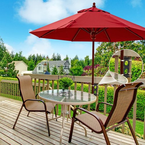 HURR-PRO Non-Slip Umbrella Mounting Bracket, Stainless Band Clamps ¾” to 1-¾”, Attach to Railing/Fence/Wall, DIY Friendly, Reusable, Patent Pending