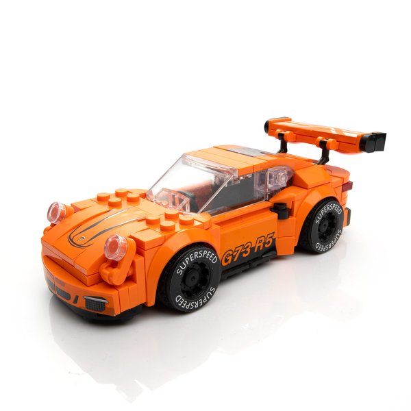 Block Builder 911 Racing Car Building Block Set (230 Pieces). Racing Car Building Blocks for Kids and Adults