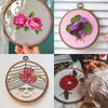 PATIKIL 12 Pieces 4.2" Embroidery Hoops Frame Imitated Wood Circle Cross Stitch Hoop Ring for Embroidery Art Craft Handy Sewing Decoration