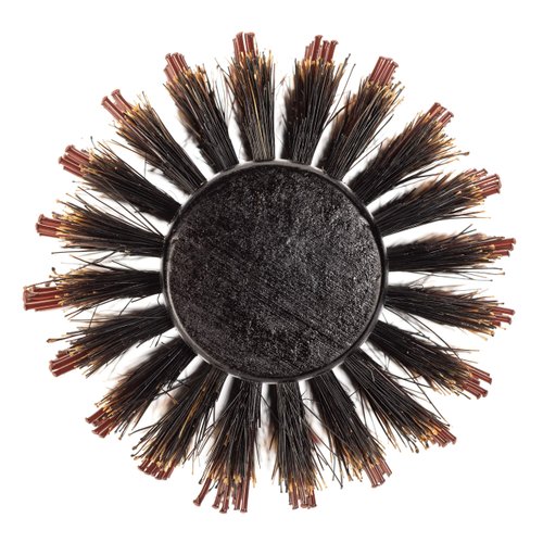 Boar Bristle Round Hair Brush - 2.2 Inch Diameter - Blow Dryer & Curling Roll Styling Boar + Nylon Hairbrush with Natural Wooden Handle for Women & Men - Blow Drying to Style, Curl, and Dry Hair