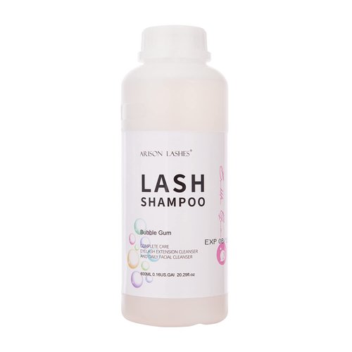 Arison Eyelash Eyelash Extension Shampoo 600ml / Eyelid Foaming Cleanser/Wash for Extensions and Natural Lashes/Paraben & Sulfate Free Safe Makeup & / Professional & Self Use (Bubble Gum)
