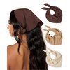 AWAYTR 3Pcs Floral Hair Bandanas Chiffon Head Kerchief for Women Girls Boho Hair Scarf Headband Bandana Daisy Lace Head Scarf (Solid Color - Beige/Khaki/Brown)