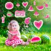 Pajean 51 Pieces One in a Melon Hanging Swirl Decorations Watermelon Birthday Party Decorations Pink Sweet Watermelon Party Supplies for Girls Hole in One Birthday Party, Baby Shower
