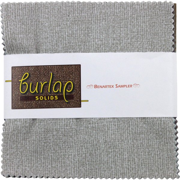 Burlap Solids 5X5 Pack 42 5-inch Squares Charm Pack Benartex