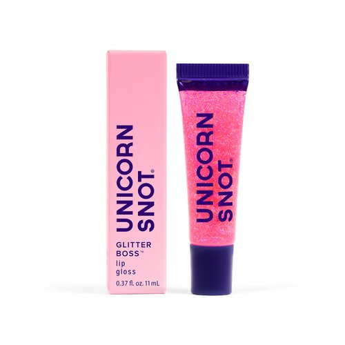 UNICORN SNOT Glitter Lip Gloss - Long-Lasting Sparkly Lip Shine - Vegan & Cruelty Free Non-Sticky Formula - Lip Gloss for Festivals, Pride Accessories - High-Shine Glitter Lip Gloss, Pink (Flamingo)