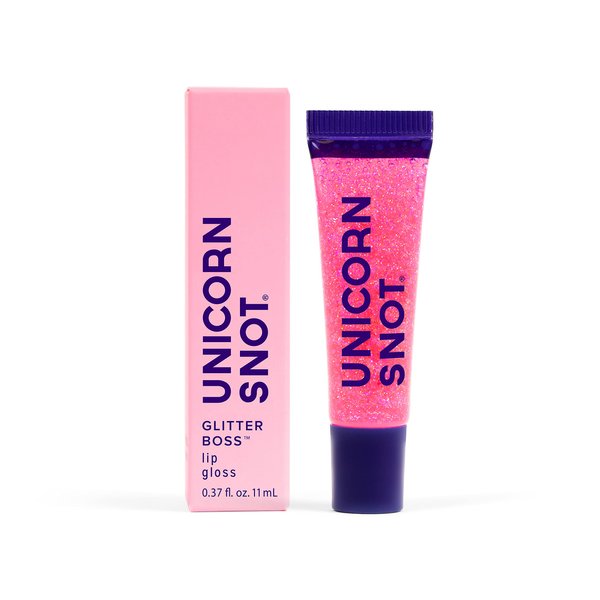 UNICORN SNOT Glitter Lip Gloss - Long-Lasting Sparkly Lip Shine - Vegan & Cruelty Free Non-Sticky Formula - Lip Gloss for Festivals, Pride Accessories - High-Shine Glitter Lip Gloss, Pink (Flamingo)