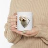 Funny Cream Maltipoo Mom And Dad Gifts With Dog Looks Through Coffee Mug White 11 oz
