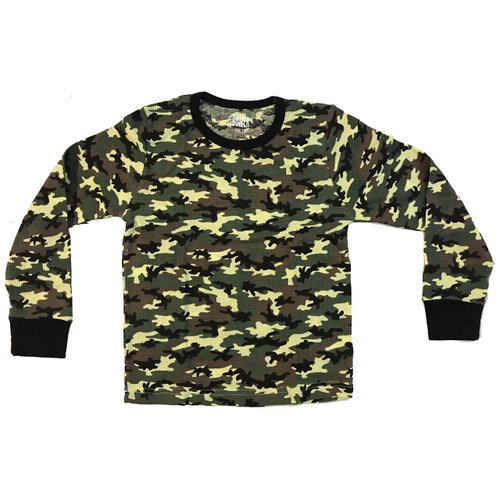 At The Buzzer Thermal Underwear Set for Boys 95366-GRN-5-6 Green - Camouflage