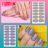 SILPECWEE 224 Pieces 16 Sheets Nail Polish Strips Solid Color Nail Polish Stickers Nail Wraps for Women Self Adhesive Nail Art Stickers with Nail File (Light Colour)