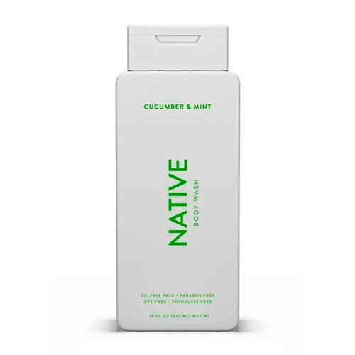 Native Body Wash - Cucumber & Mint - Sulfate Free - Sulfate & Paraben Free, Gentle on Skin 18 fl oz - Pack of 01