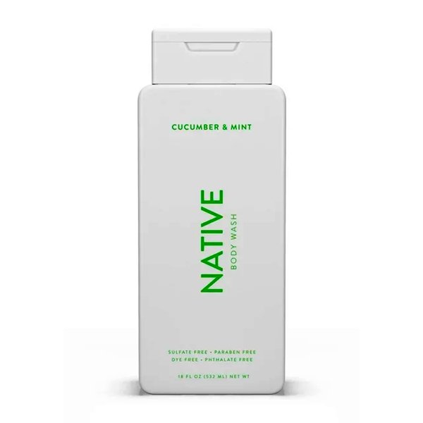 Native Body Wash - Cucumber & Mint - Sulfate Free - Sulfate & Paraben Free, Gentle on Skin 18 fl oz - Pack of 01
