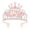 YARIEW Rose Gold Tiaras for Women, Birthday Princess Crown with Comb Tiaras and Crowns for Women Tiaras for Girls Birthday Girl Headband Princess Birthday Party Decorations Gifts