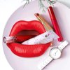 CAIRIAC Ceramic Red Lips Lipstick Ring Holder, Lip ceramic holder, Suitable for Storing Cosmetics, Hair Clips, Jewelry as Gifts for Women, Birthdays, and Valentine's Day (Dark Red)