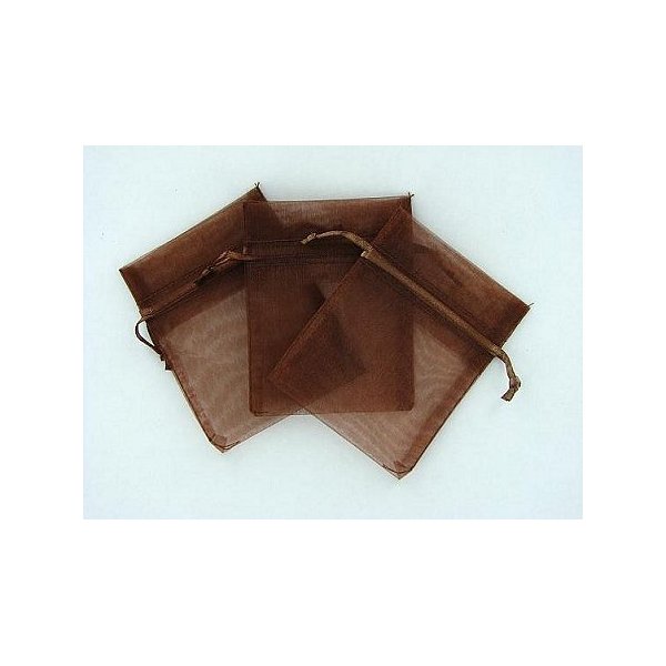60 Brown Organza Gift Bags 5"x7"