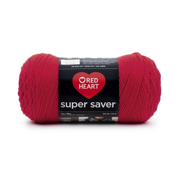RED HEART Super Saver Yarn, 1 Pack, Hot Red