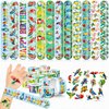 Cherisnowy 48 PCS Parrot Party Favors 24PCS Tattoos Sticker 24PCS Slap Bracelets Wristbands Perfect for Themed Birthday Baby Showers or Classroom Rewards Ideal Decor and Gifts for Girls and Boys