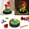 Allhero Flower Bouquets Building Sets with LED String Light and Dust Cover, Rose Bouquet Building Block Gifts for Mothers Day, Valentines Day, Birthday, Anniversary, Christmas