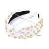 Uintoon White Knotted Headband Sparkly Rhinestone Headbands Women Girls Wide Top Knot Shiny Headbands Headpieces Crystal Beaded Jeweled Hairbands Fashion Embellished Hair Band Non Slip Accessories