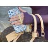 CRYSTALFY: Crystal Phone Grip and Phone Strap with Real Turquoise Genuine Natural Crystals and Gold Elastic Strap for Smartphones and Tablets