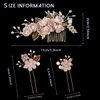 4 Pieces Bridal Flower Wedding Hair Comb Rhinestones Crystal Floral Hair Pins Hair Clips Wedding Hair Accessories Hair Jewelry for Brides Bridesmaids Women Girls(Pink)